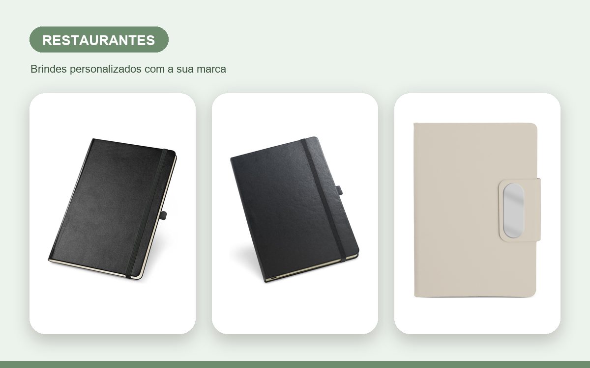 Brindes personalizados com a sua marca — Cadernos personalizados para restaurantes: ideias