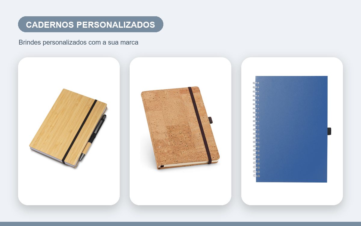 Brindes personalizados com a sua marca — Cadernos Personalizados Criativos que Chamam Atenção