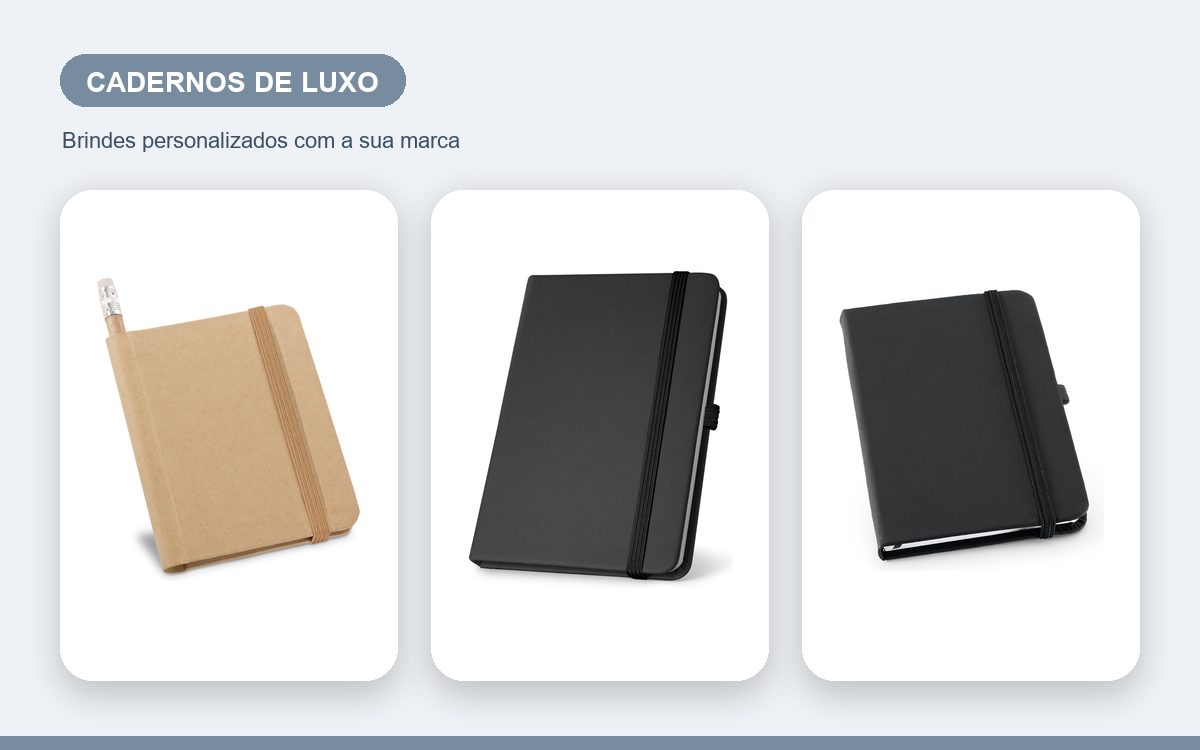 Brindes personalizados com a sua marca — Cadernos Personalizados de Luxo para Clientes VIP e Executivos
