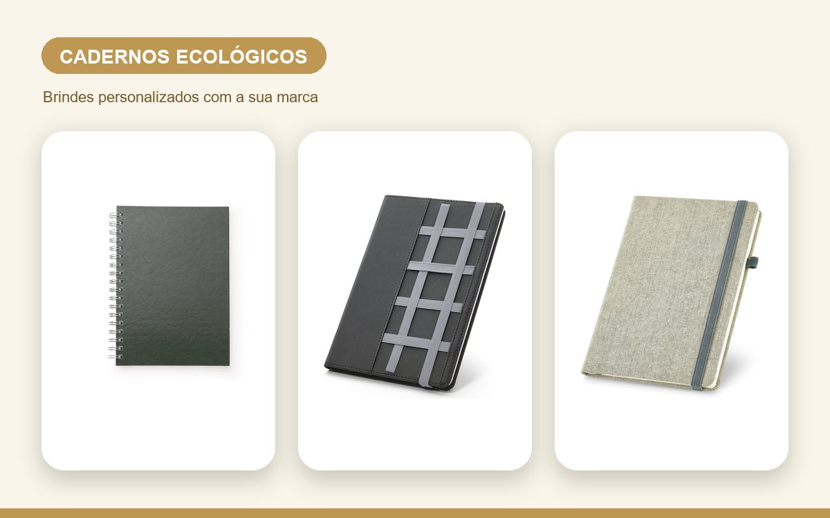 Brindes personalizados com a sua marca — Cadernos Personalizados Ecológicos para Empresas Verdes