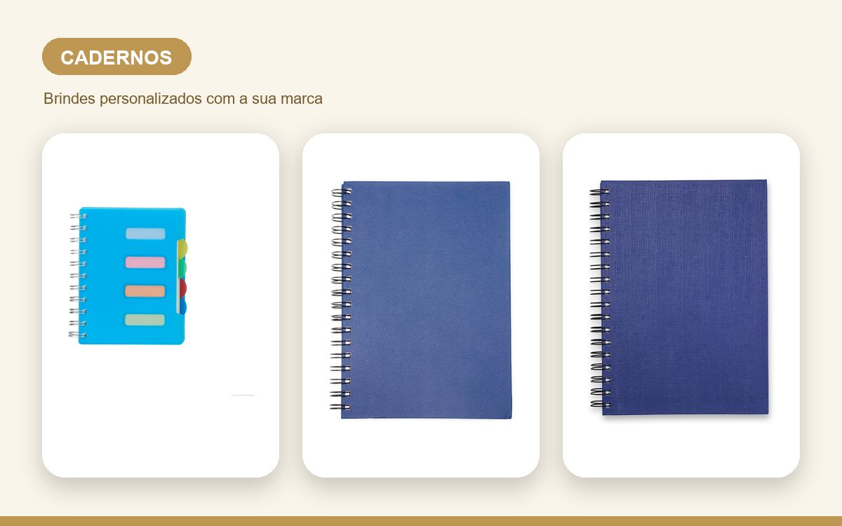 Brindes personalizados com a sua marca — Cadernos Personalizados para Eventos, Feiras e Ações