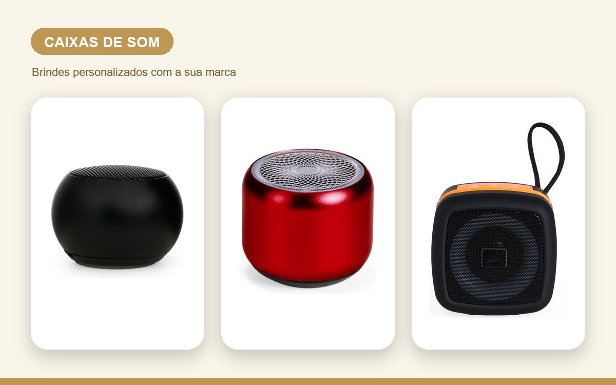 Brindes personalizados com a sua marca — Caixas de Som Personalizadas: Guia Completo de Brindes