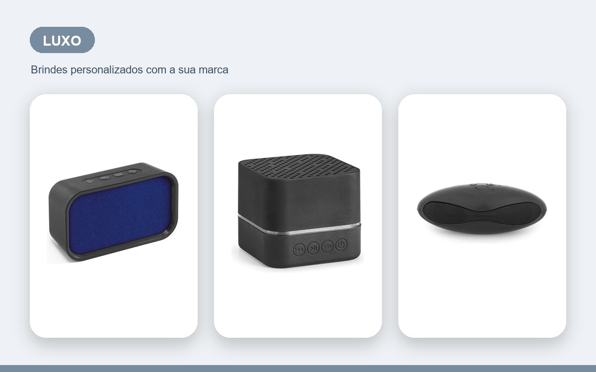 Brindes personalizados com a sua marca — Caixas de som personalizadas de luxo para clientes VIP