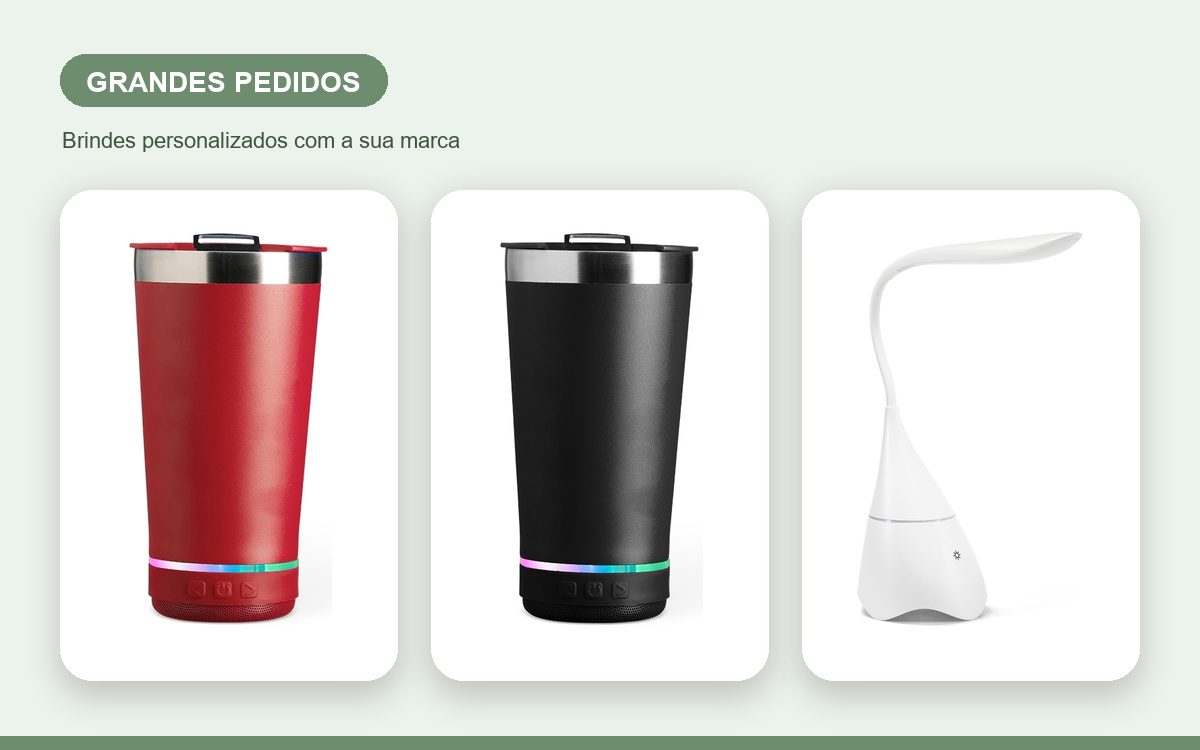 Brindes personalizados com a sua marca — Caixas de som personalizadas no atacado para grandes pedidos