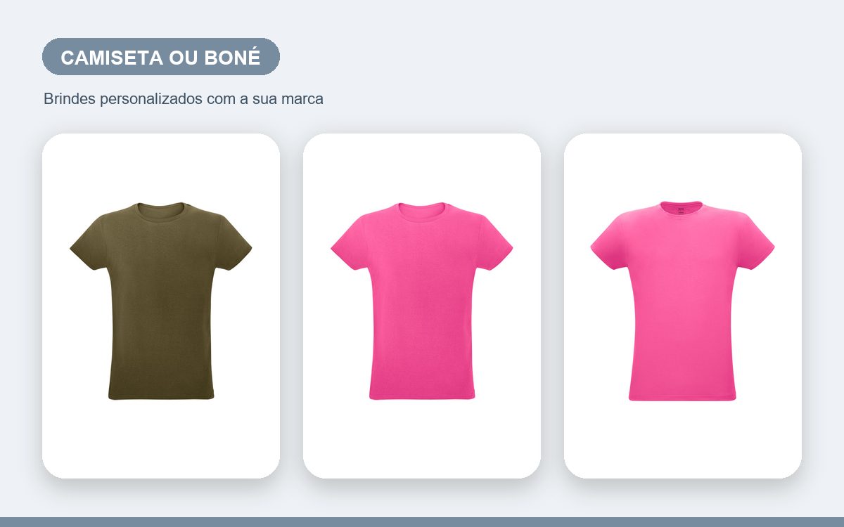 Brindes personalizados com a sua marca — Camiseta ou Boné Personalizado: Qual Escolher na Ação