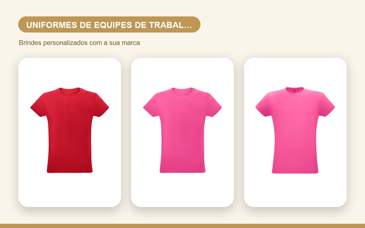 Brindes personalizados com a sua marca — Camisetas personalizadas para uniformes de equipes de trabalho