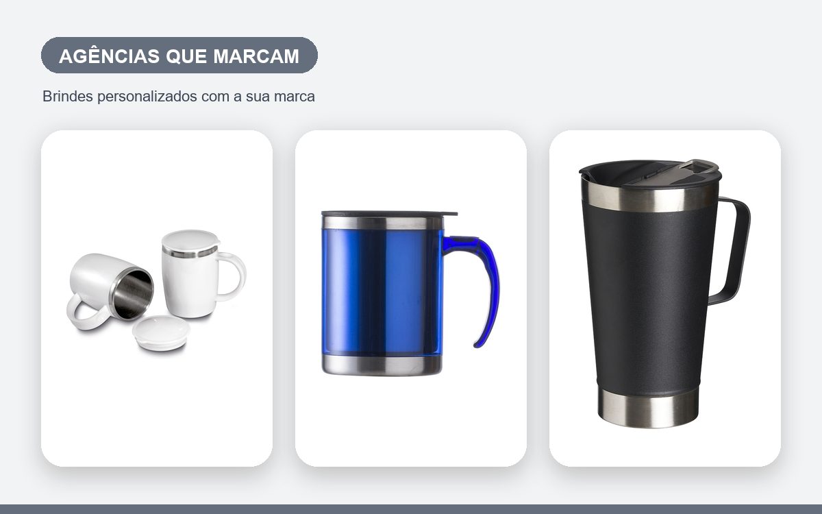 Brindes personalizados com a sua marca — Canecas personalizadas para agências que marcam