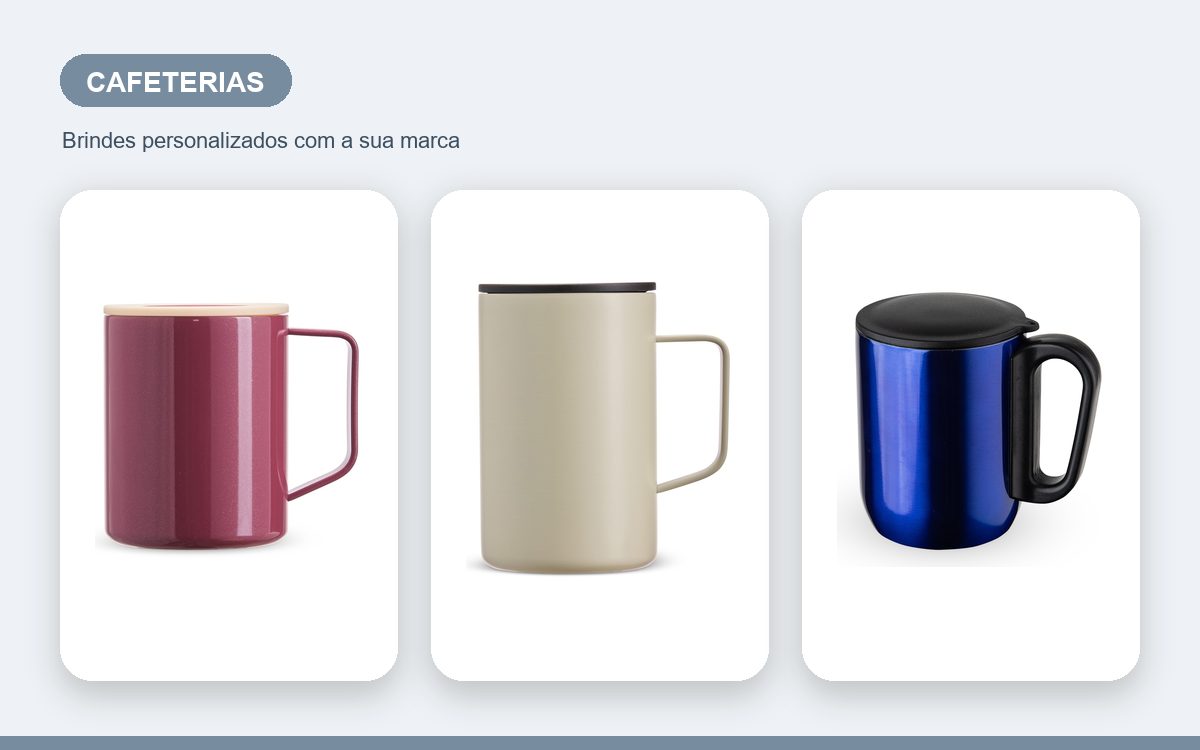 Brindes personalizados com a sua marca — Canecas personalizadas para cafeterias: marca em cada gole