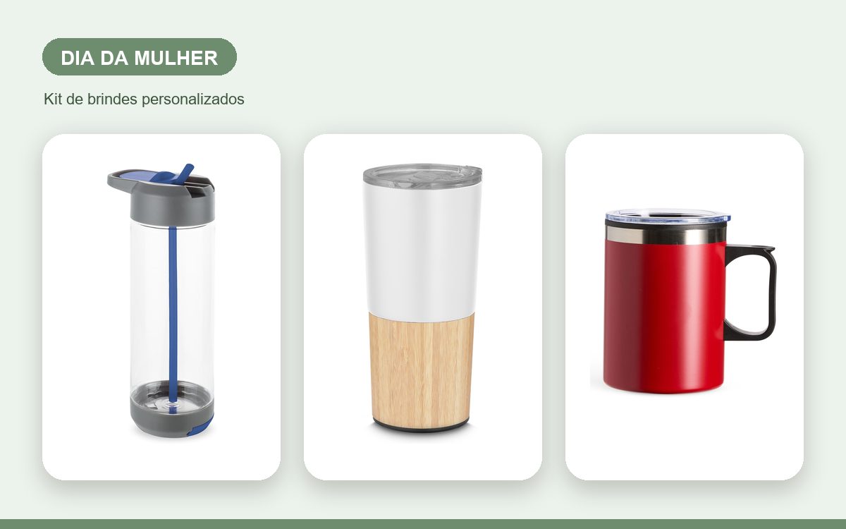 Kit de brindes personalizados — Canecas Personalizadas para o Dia da Mulher: presente com significado