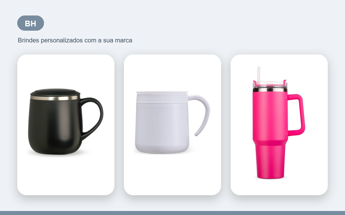 Brindes personalizados com a sua marca — Canecas personalizadas em BH com a logo da sua empresa