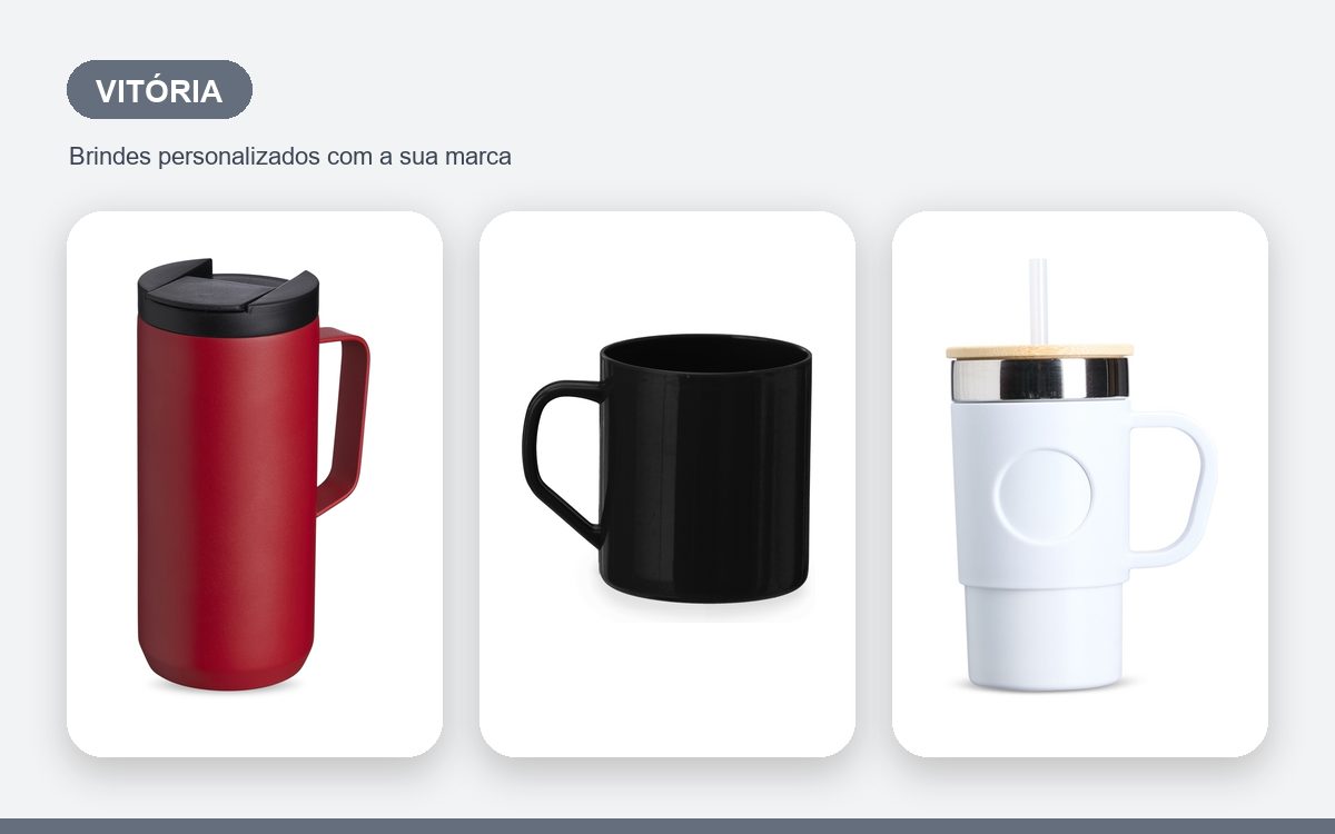 Brindes personalizados com a sua marca — Caneca Personalizada em Vitória: Brinde para Empresas