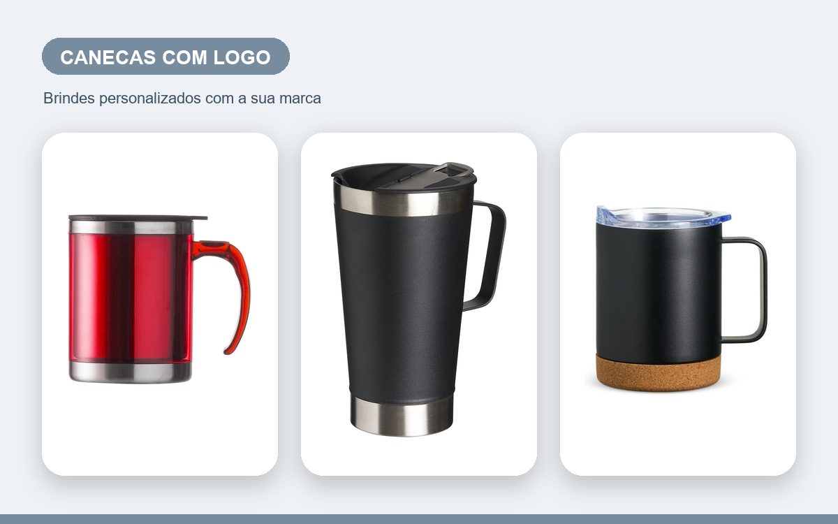 Brindes personalizados com a sua marca — Canecas personalizadas com logo: como fica e como pedir
