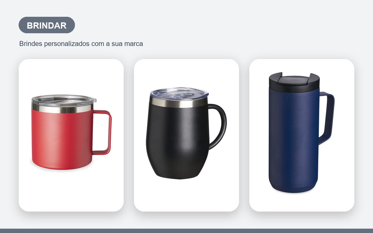 Brindes personalizados com a sua marca — Canecas personalizadas para brindar e encantar clientes
