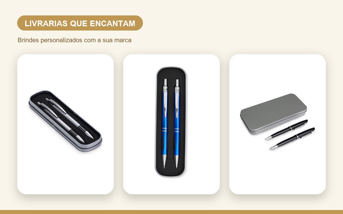 Brindes personalizados com a sua marca — Canetas personalizadas para livrarias que encantam
