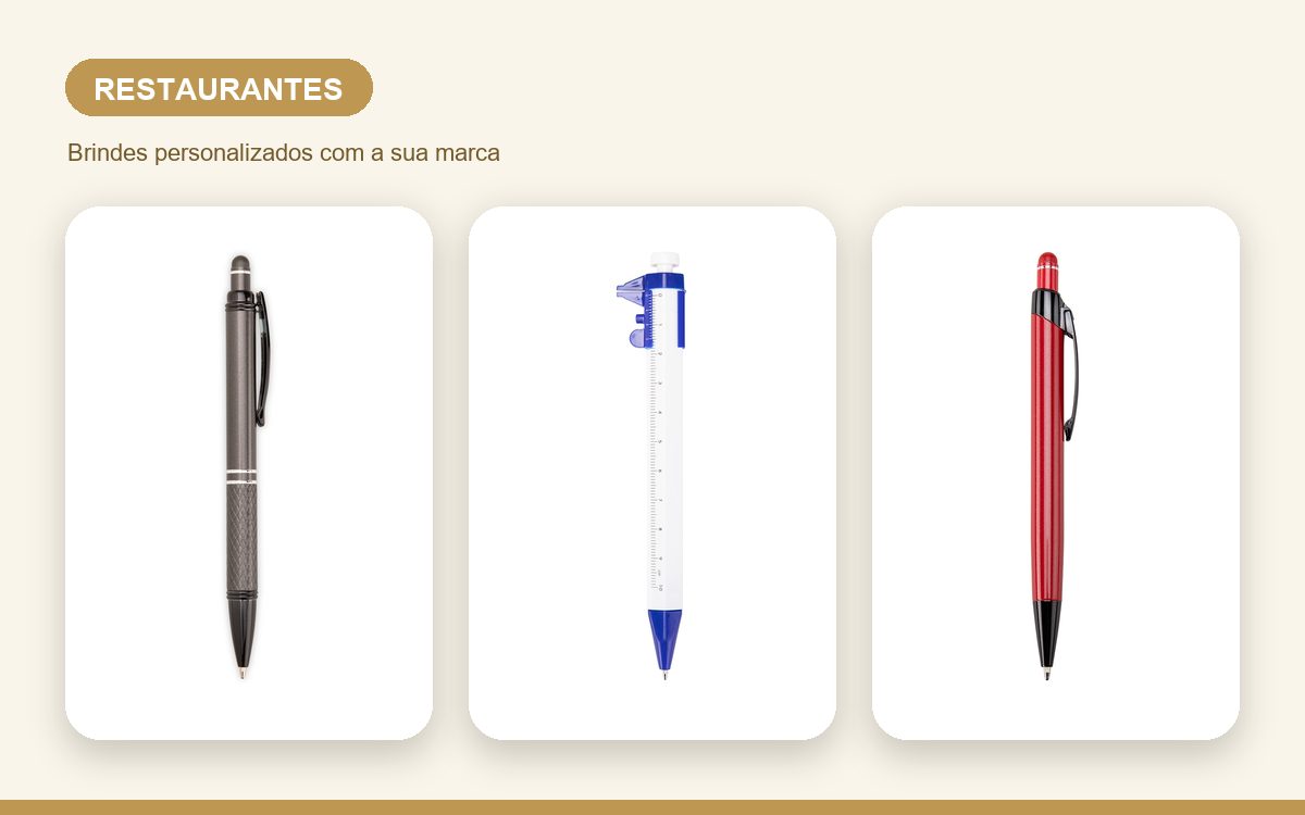 Brindes personalizados com a sua marca — Canetas para restaurantes: brinde que fica na mesa