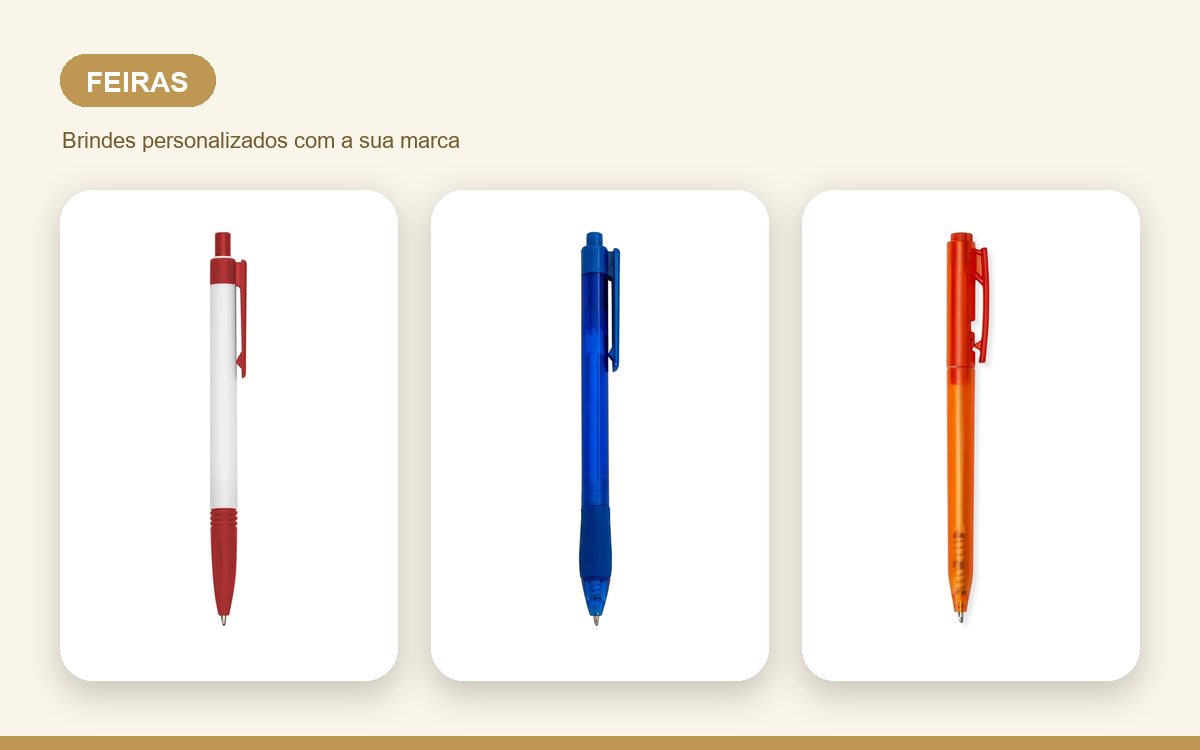 Brindes personalizados com a sua marca — Canetas Personalizadas para Feiras: o Brinde que Trabalha por Você