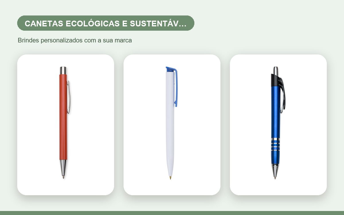 Brindes personalizados com a sua marca — Canetas Personalizadas Ecológicas e Sustentáveis