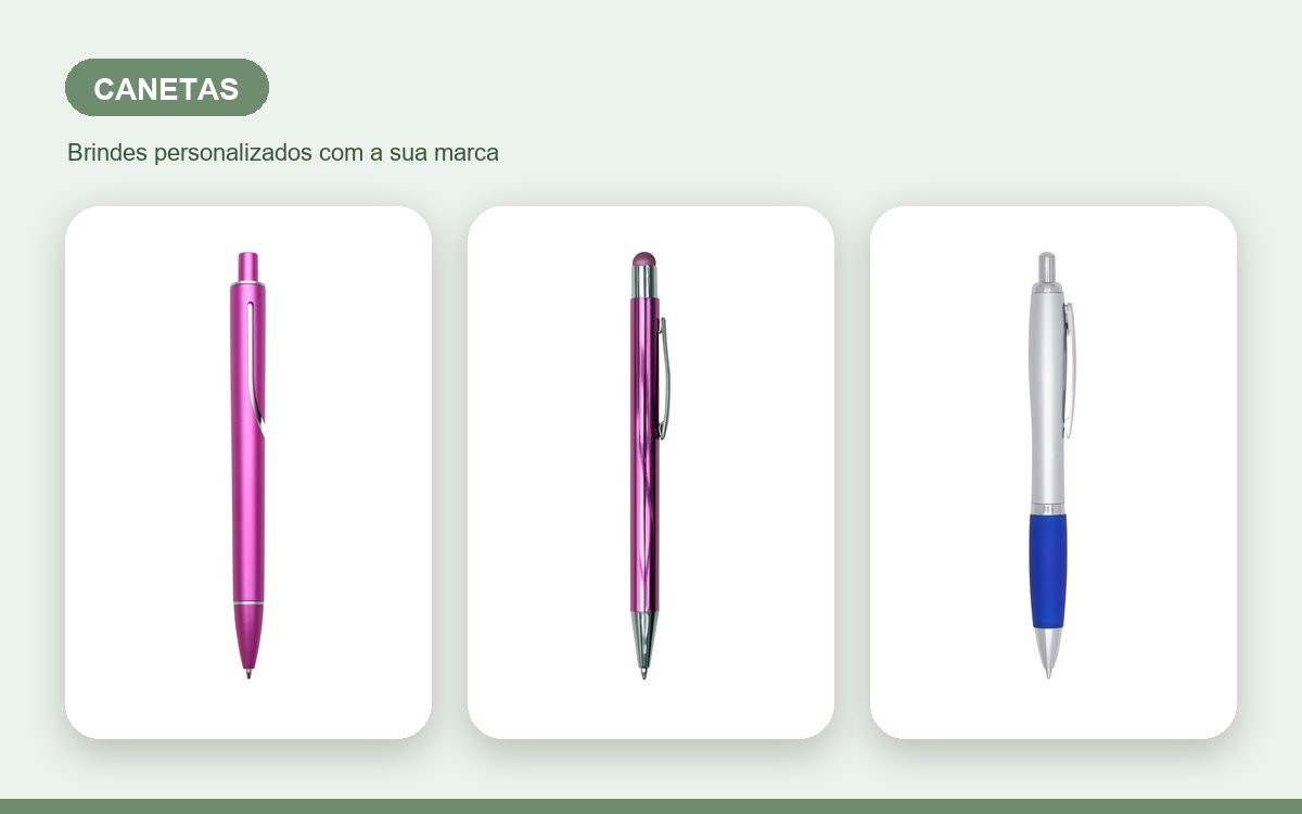 Brindes personalizados com a sua marca — Canetas Personalizadas para Eventos, Feiras e Ações de Marca