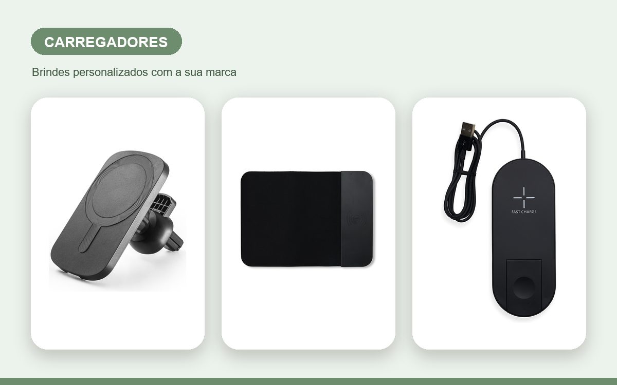 Brindes personalizados com a sua marca — Carregadores personalizados baratos com boa qualidade