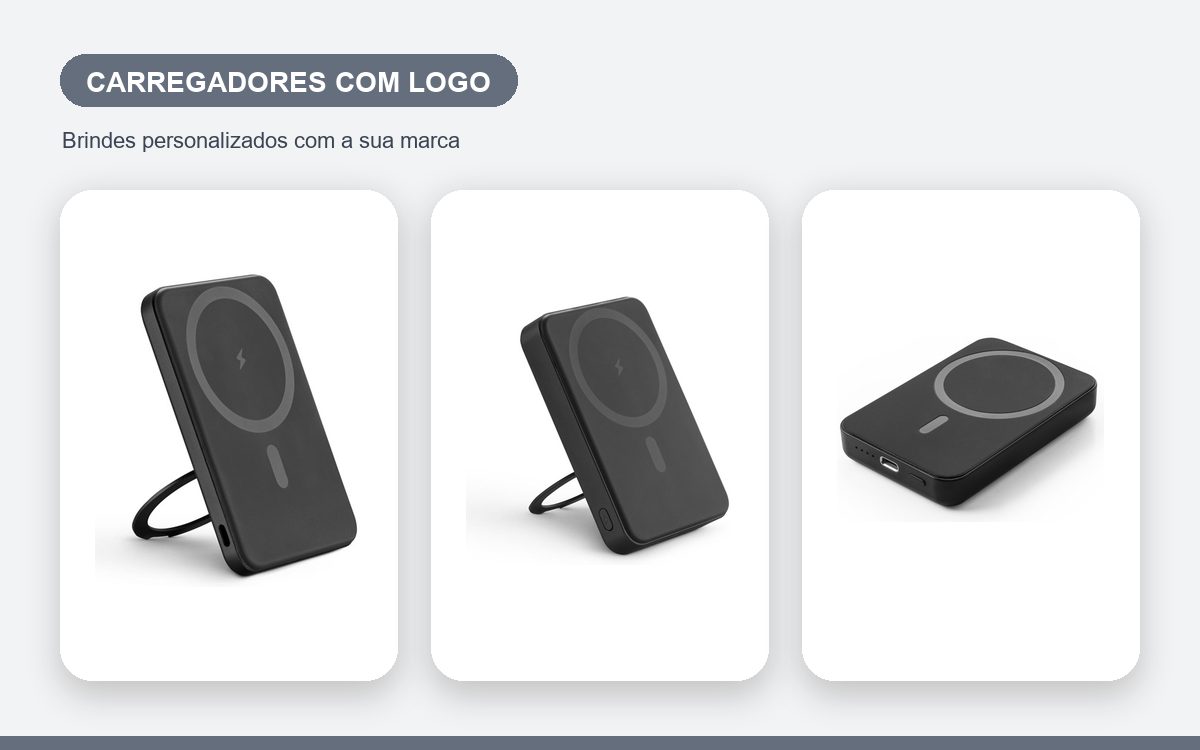 Brindes personalizados com a sua marca — Carregadores Personalizados com Logo: Como Fica e Como Pedir