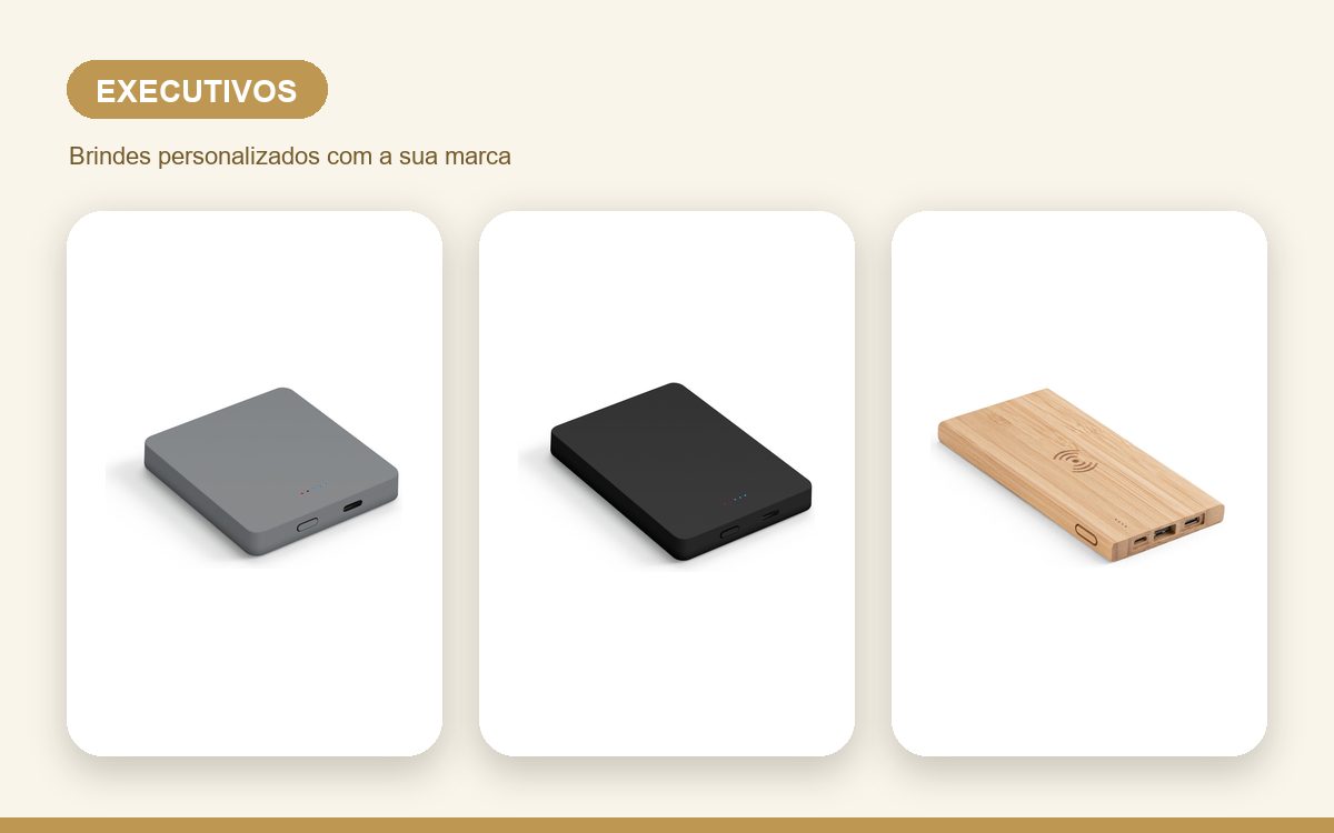 Brindes personalizados com a sua marca — Carregadores personalizados de luxo para executivos
