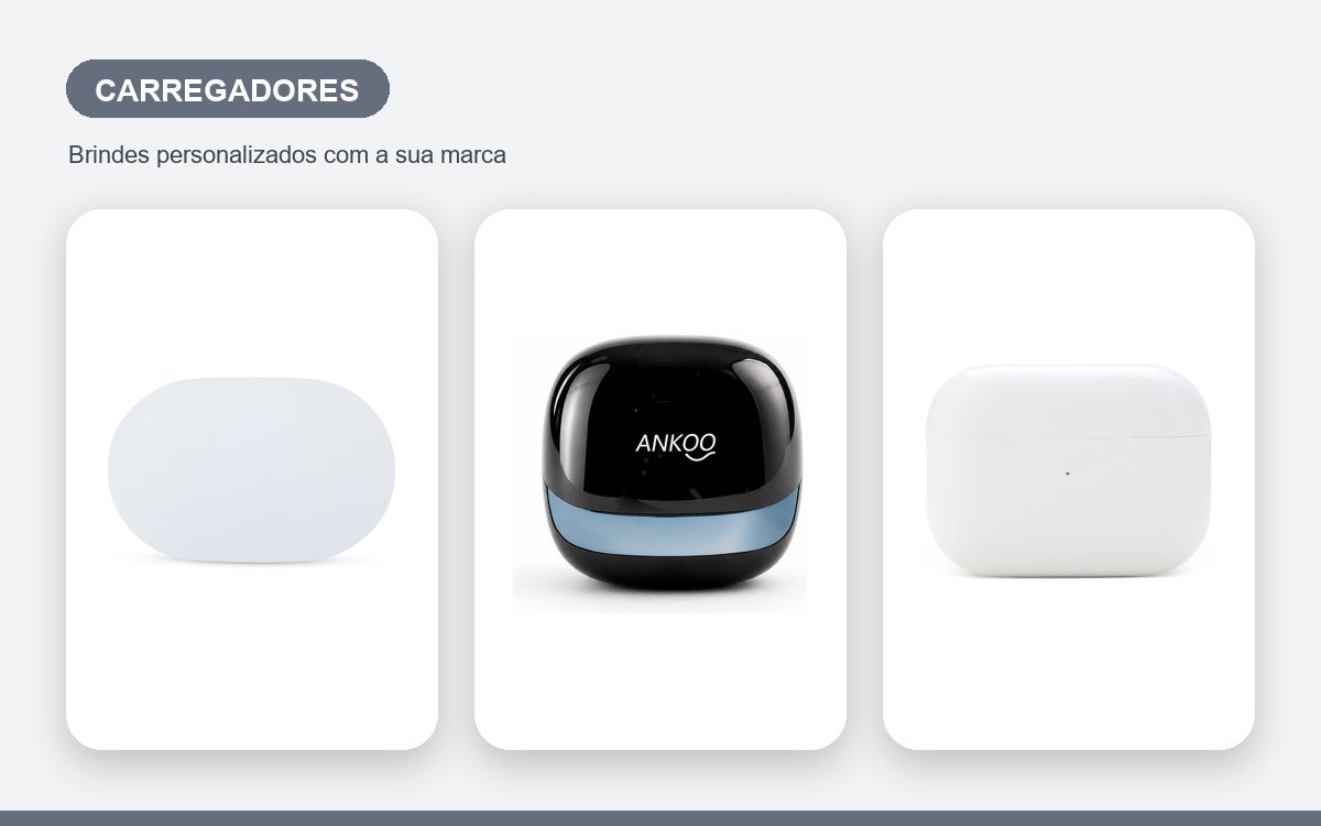 Brindes personalizados com a sua marca — Carregadores Personalizados para Colaboradores e Equipes