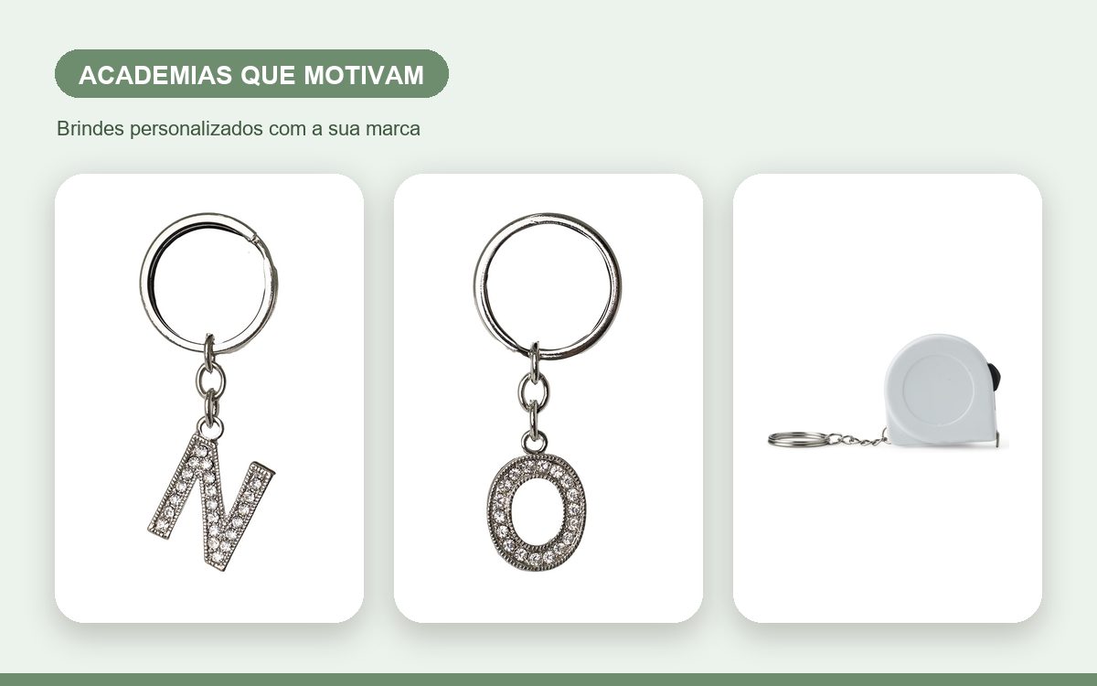Brindes personalizados com a sua marca — Chaveiros personalizados para academias que motivam