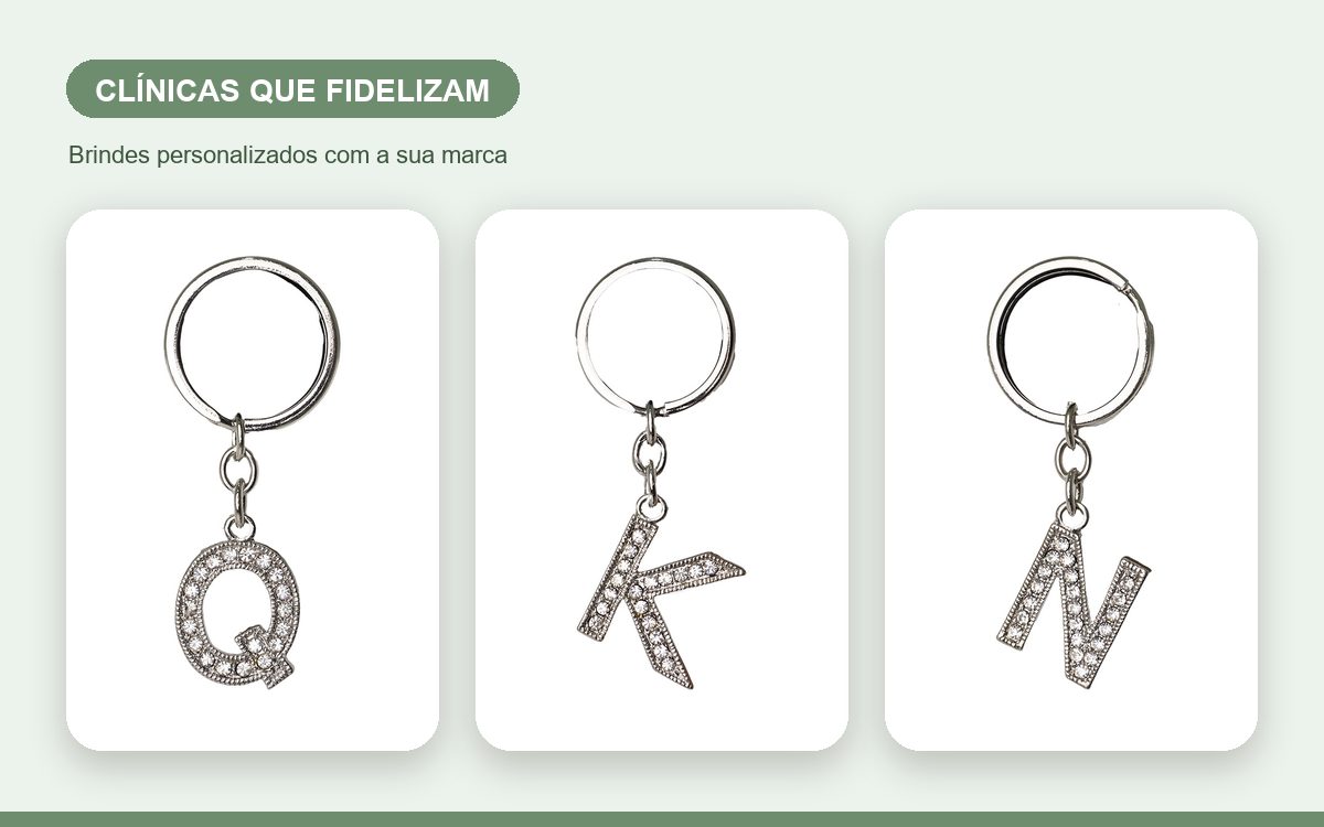 Brindes personalizados com a sua marca — Chaveiros personalizados para clínicas que fidelizam