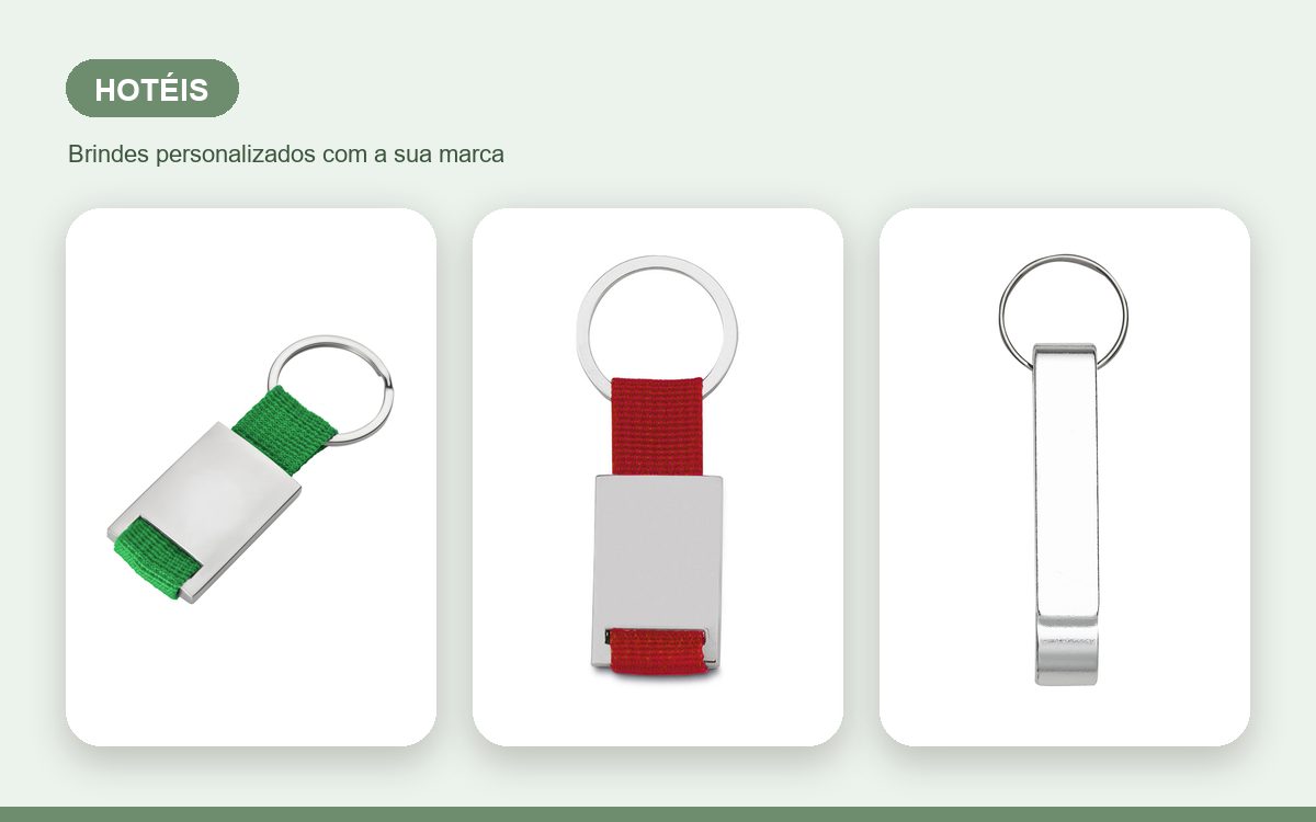 Brindes personalizados com a sua marca — Chaveiros personalizados para hotéis: lembrança que fica