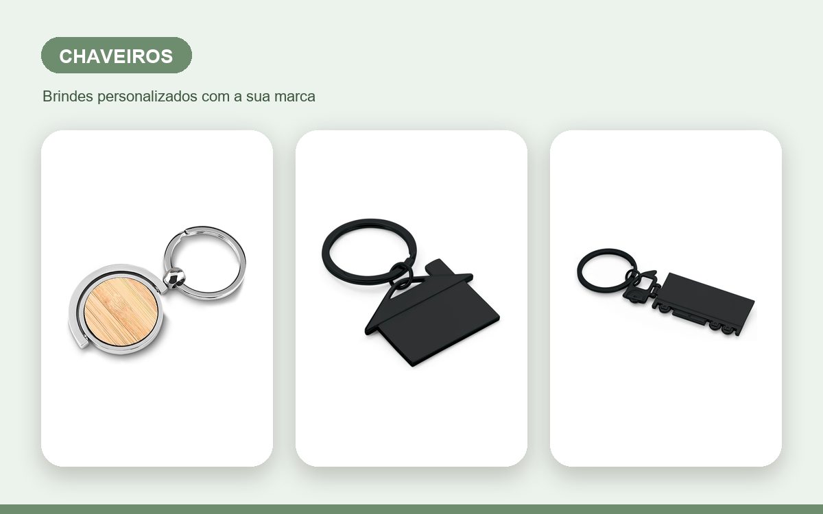 Brindes personalizados com a sua marca — Chaveiros personalizados criativos que chamam atenção