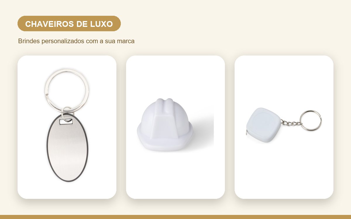 Brindes personalizados com a sua marca — Chaveiros personalizados de luxo para clientes e executivos