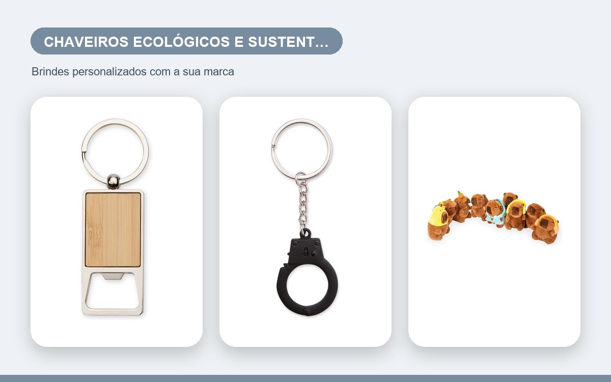 Brindes personalizados com a sua marca — Chaveiros personalizados ecológicos e sustentáveis
