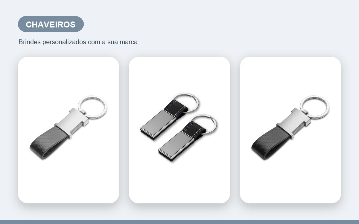 Brindes personalizados com a sua marca — Chaveiros personalizados no atacado e em grande quantidade