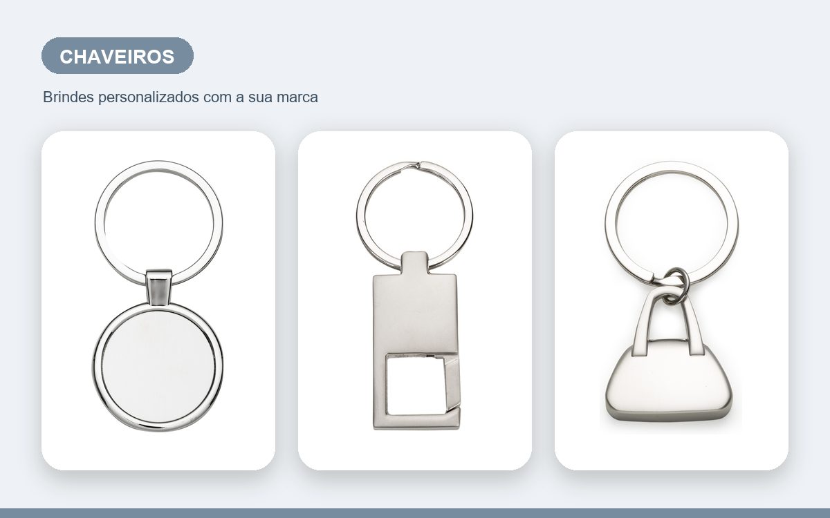 Brindes personalizados com a sua marca — Chaveiros personalizados para colaboradores e equipes