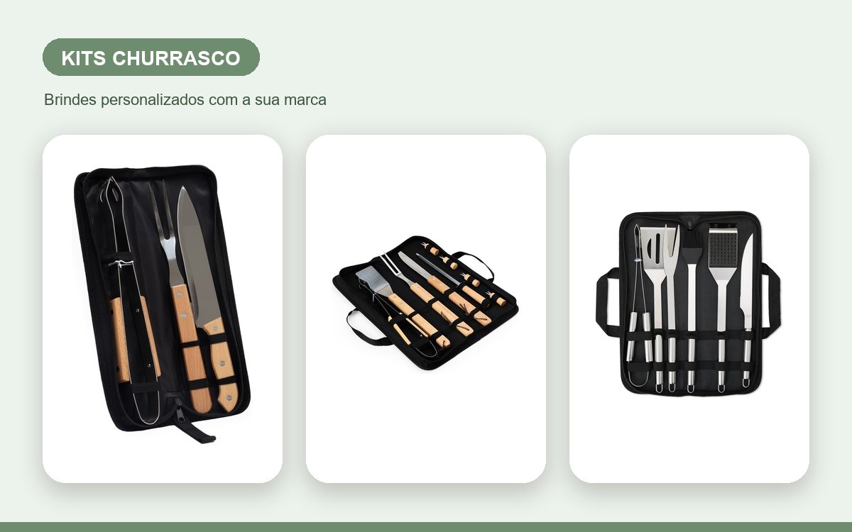 Brindes personalizados com a sua marca — Como personalizar kits churrasco com a marca da empresa