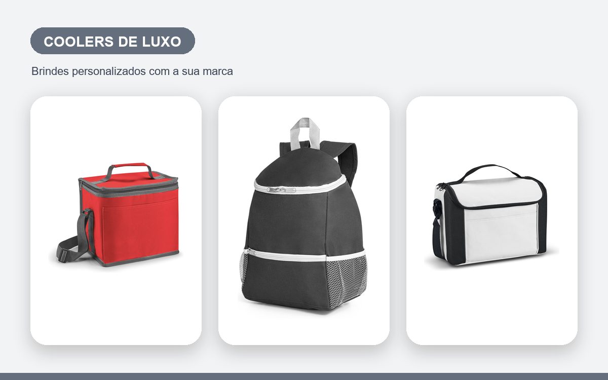 Brindes personalizados com a sua marca — Coolers personalizados de luxo para clientes e executivos