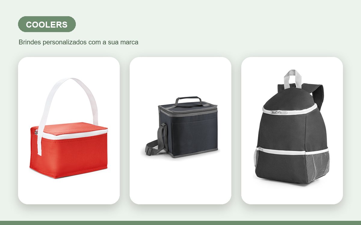 Brindes personalizados com a sua marca — Coolers personalizados para eventos e ações de marca