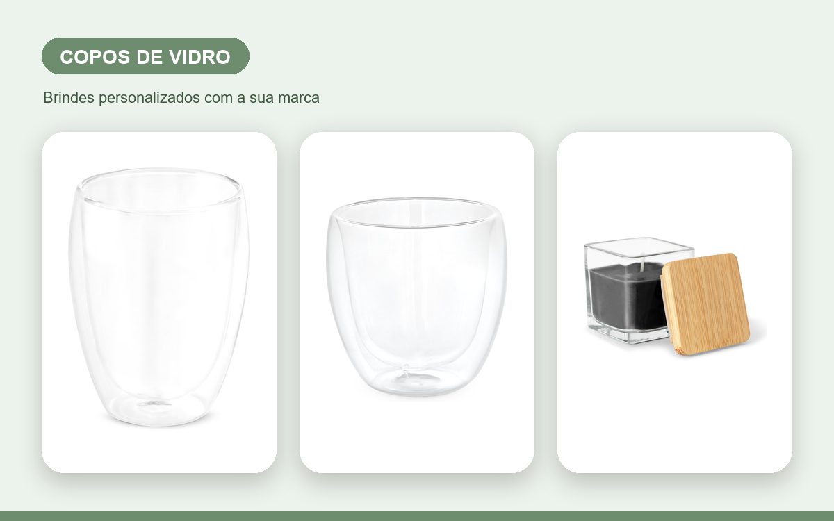 Brindes personalizados com a sua marca — Copos de Vidro Personalizados: Elegância para a Marca