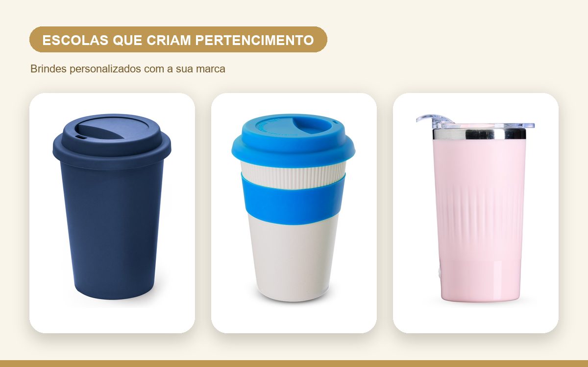 Brindes personalizados com a sua marca — Copos personalizados para escolas que criam pertencimento