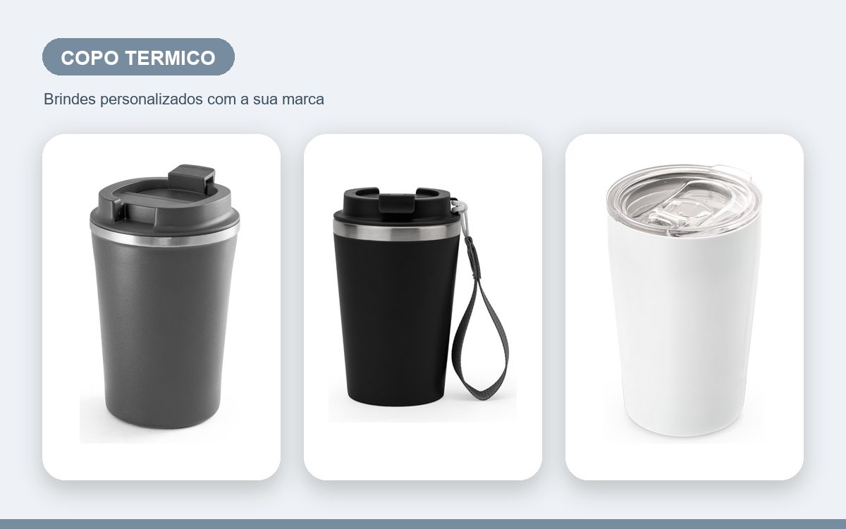 Brindes personalizados com a sua marca — Copos térmicos personalizados baratos com qualidade