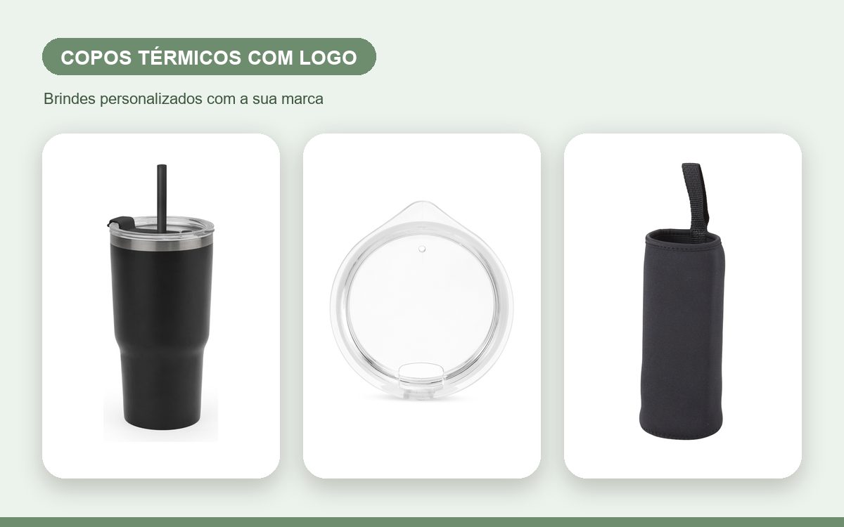 Brindes personalizados com a sua marca — Copos Térmicos Personalizados com Logo: Guia Completo