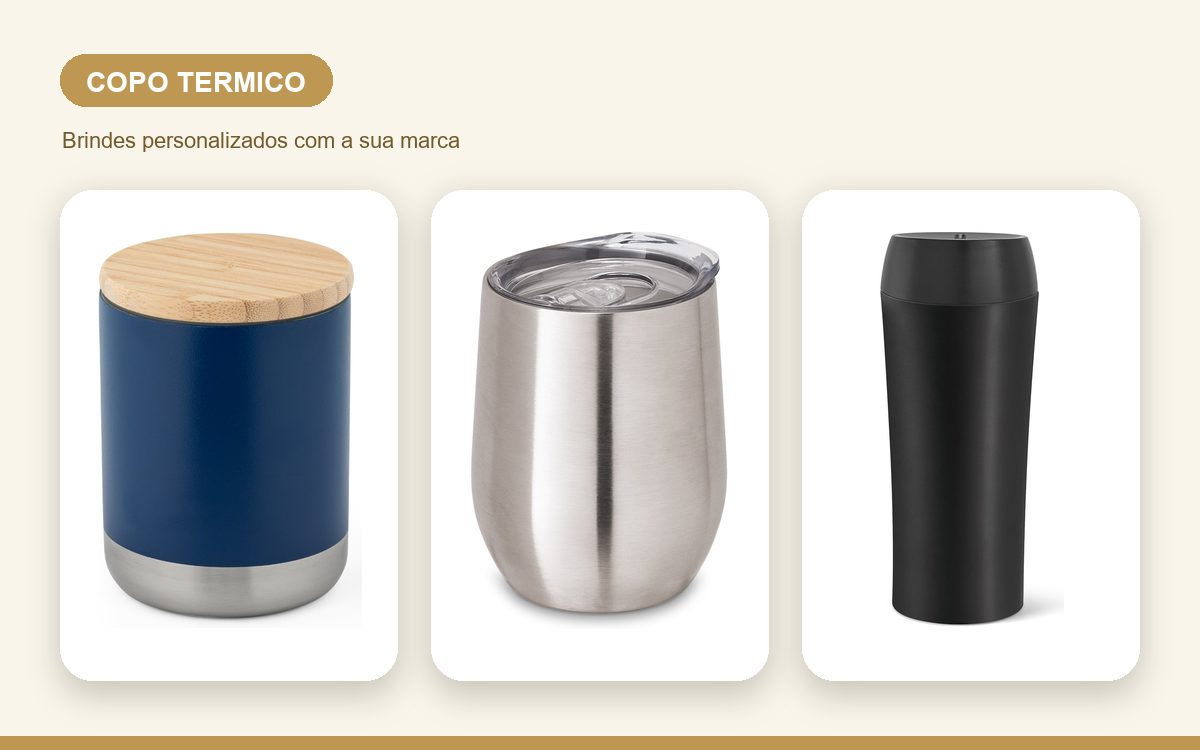 Brindes personalizados com a sua marca — Copos térmicos personalizados ecológicos e sustentáveis