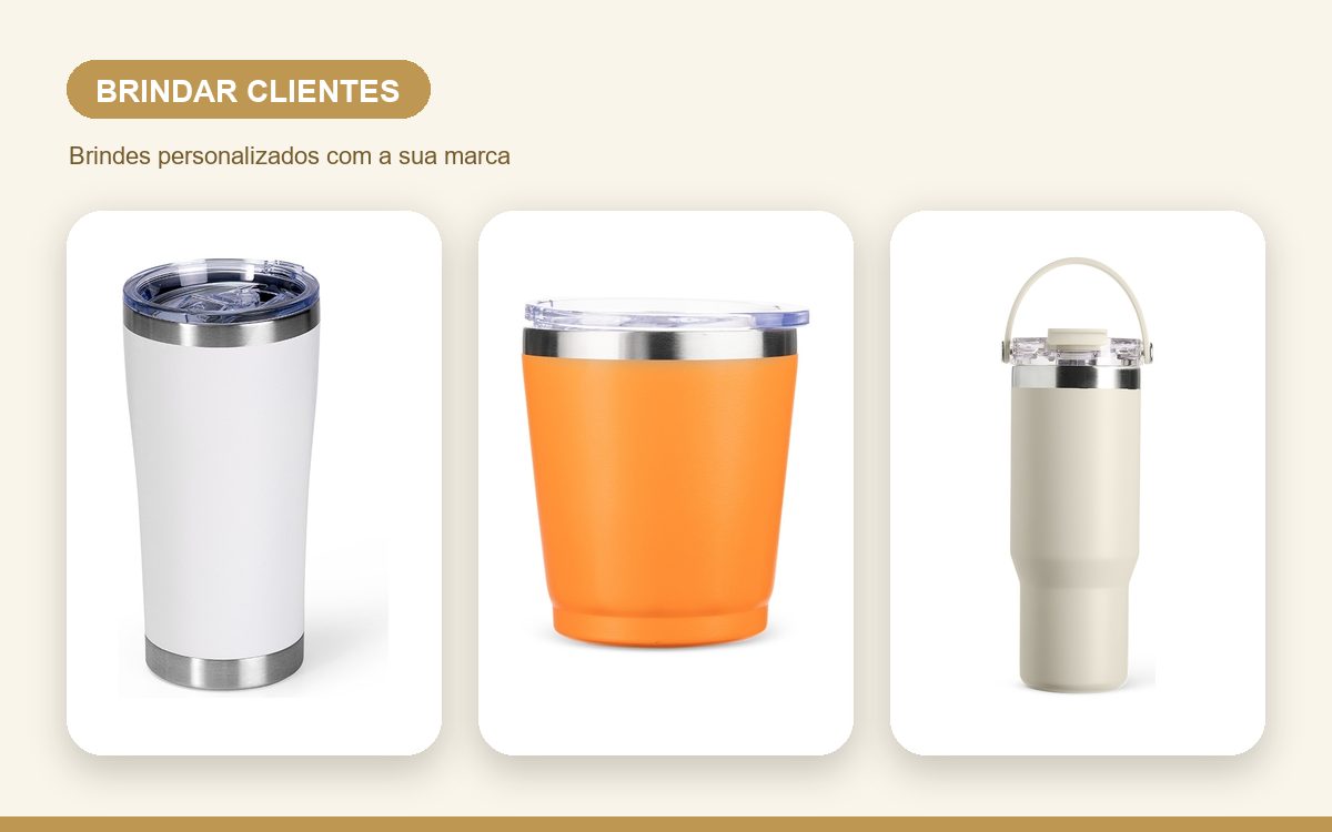 Brindes personalizados com a sua marca — Copos Térmicos Personalizados para Brindar Clientes