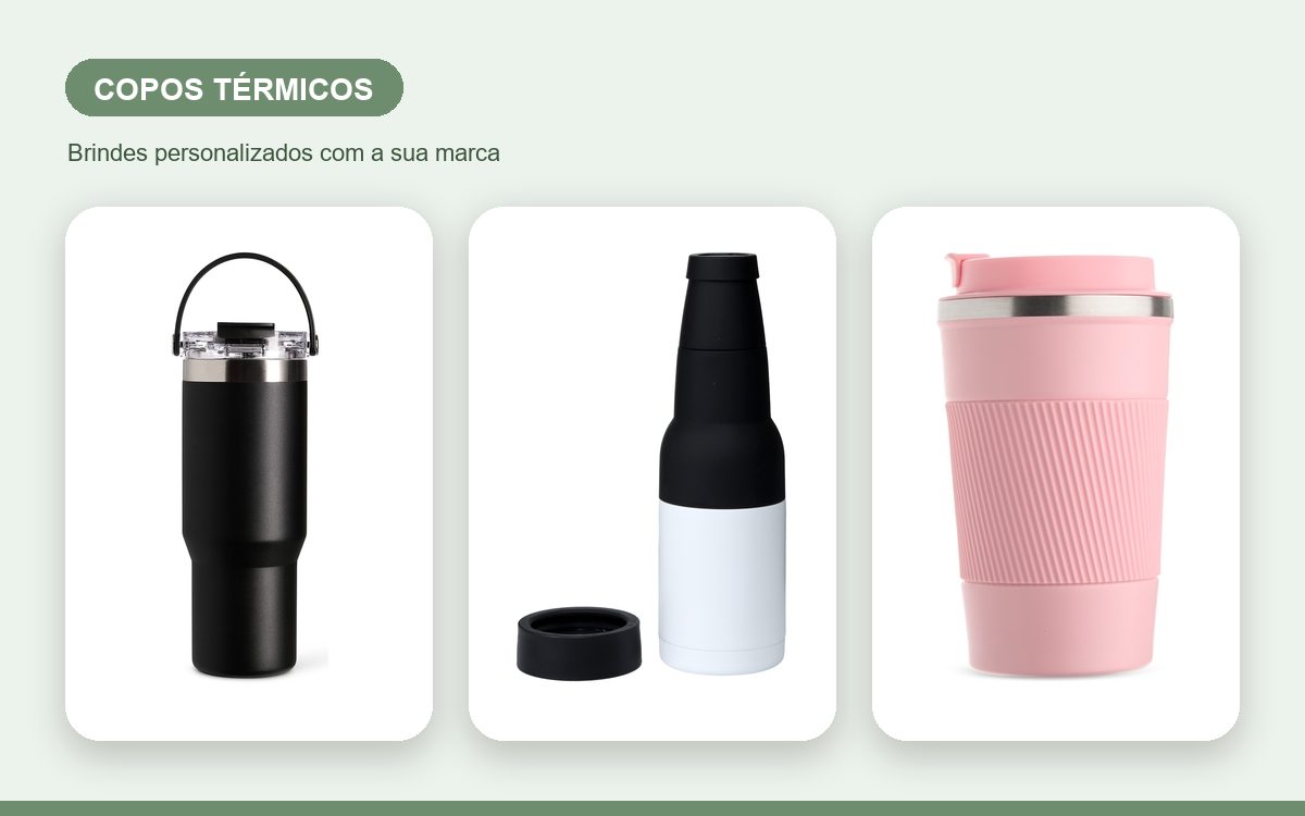 Brindes personalizados com a sua marca — Copos Térmicos Personalizados para Colaboradores e Time