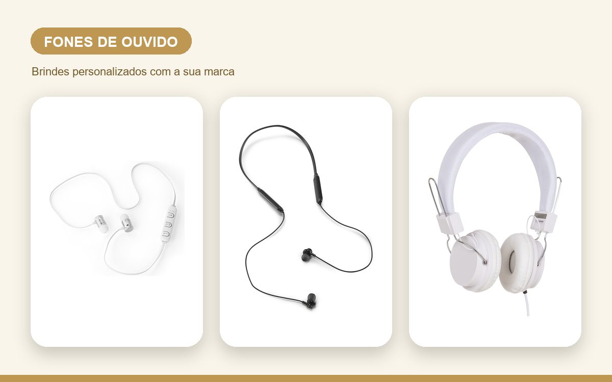 Brindes personalizados com a sua marca — Fones de ouvido personalizados baratos com boa qualidade
