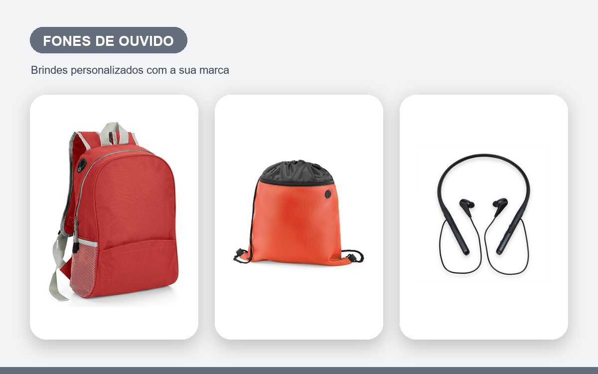 Brindes personalizados com a sua marca — Fones de ouvido personalizados no atacado para empresas
