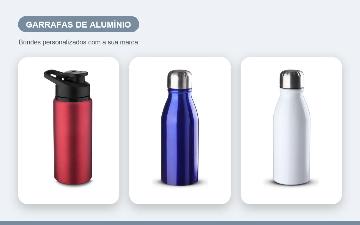 Brindes personalizados com a sua marca — Garrafas de Alumínio Personalizadas: Guia de Escolha