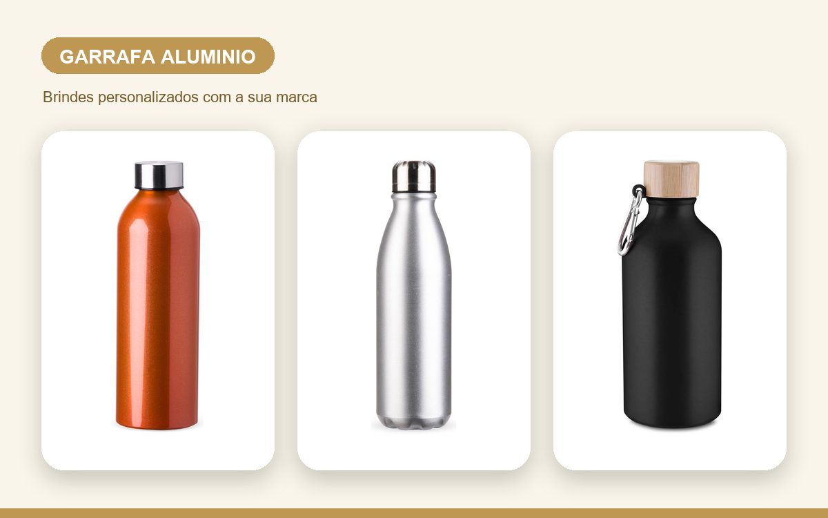 Brindes personalizados com a sua marca — Garrafas de Alumínio Personalizadas Baratas e de Qualidade