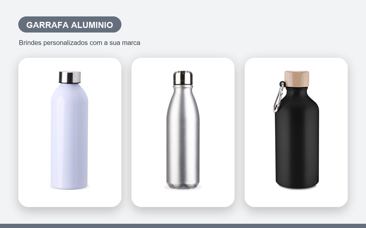 Brindes personalizados com a sua marca — Garrafas de Alumínio Personalizadas Ecológicas e Sustentáveis