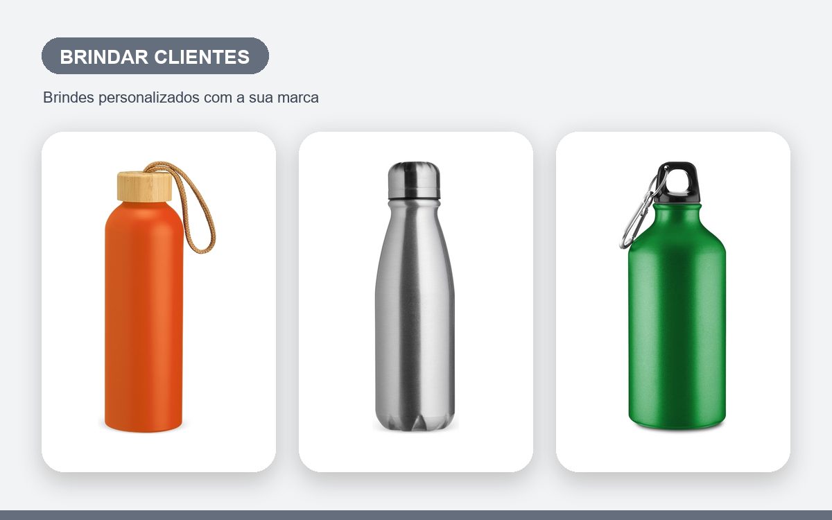 Brindes personalizados com a sua marca — Garrafas de Alumínio Personalizadas para Brindar Clientes